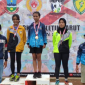 JUARA. Rahmah Fadlillah menjadi  Juara pertama Cabor Atletik Lompat Jauh Putri, Perwakilan Kecamatan Cisurupan, Pada Porkab Garut 2021.