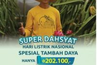 LUNCURKAN. PLN Luncurkan Promo Super Dahsyat  Spesial Tambah Daya, Promo ini dalam rangka memperingati Hari Listrik NAsional 76