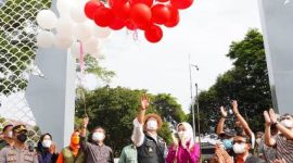 Kemeriahan acara Peresmian Lapangan Oto Iskandar Di Nata, yang berlokasi di wilayah Kecamatan Garut Kota, Kabupaten Garut, Minggu (23/01/2022). (Foto : Tim Diskominfo Garut)