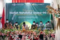 Bupati Garut, Rudy Guanawan, memberikan sambutan dalam acara Peringatan Harlah NU ke - 99 yang dilaksanakan di Gedung PCNU, Jalan Suherman Nomor 117, Kecamatan Tarogong Kaler, Kabupaten Garut, Kamis (17/2/2022). (Foto : M. Ahdiansyah/Diskominfo Garut).