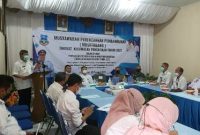 Bupati Garut, Rudy Gunawan, memberikan sambutan dalam acara Musrenbang Tingkat Kecamatan Pangatikan, Kabupaten Garut, Rabu (2/2/2022). (Foto : Deny Septyan/Diskominfo Garut).
