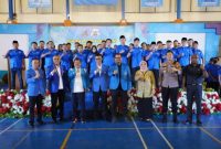 Bupati Garut, Rudy Gunawan, memberikan sambutan dalam acara Pelantikan DPD KNPI Garut Periode 2022-2025, di SOR R.A.A Adiwijaya, Kecamatan Tarogong Kidul, Kabupaten Garut, Rabu (6/7/2022).