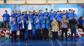 Bupati Garut, Rudy Gunawan, memberikan sambutan dalam acara Pelantikan DPD KNPI Garut Periode 2022-2025, di SOR R.A.A Adiwijaya, Kecamatan Tarogong Kidul, Kabupaten Garut, Rabu (6/7/2022).