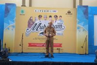 Wakil Bupati Garut dr Helmi Budiman saat memberikan sambutan dalam Pekan Muharram 1444 H di Gedung Islamic Center, Senin (22/8/2022)