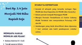 PDAM Tawarkan Promo Diskon 5 Persen Pemasangan Baru 