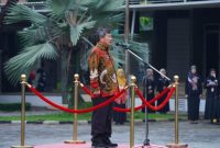 Pelaksanaan Apel Gabungan Terbatas yang dilaksanakan di Lapangan Sekretariat Daerah (Setda) Garut, Jalan Pembangunan, Kecamatan Tarogong Kidul, Kabupaten Garut, Kamis (19/1/2023). (Foto : M. Azi Zulhakim & Deni Septyan/Diskominfo Garut).