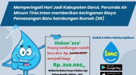 Memperingati Hari Jadi Garut ke 210, PDAM Tirta Intan Garut memberikan Diskon sebesar 85 Persen untuk Calon Pelanggan Baru 