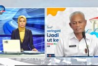 Sekretaris Daerah (Sekda) Garut, Nurdin Yana, melaksanakan wawancara langsung dengan News Anchor TVRI, Ayu, Rabu (8/2/2023). (Foto : Dok. TVRI Garut).P