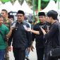 Wabup Garut dr Helmi Budiman saat diwawancarai usai meremsikan Expo UMKM NU dan Pagelaran Seni di Alun Alun Garut, Kamis (9/2/2023)