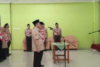 Ketua Kwartir Cabang (Kwarcab) Pramuka Kabupaten Garut, dr H Helmi Budiman, Melantik Ketua Mabi Saka Amal Bakti Kemenag Garut Dr H Cece Hidayat MSi dalam Pelantikan Mabi dan Pimpinan Saka Amal Bakti, di Kantor Kementerian Agama Kabupaten Garut, Jalan Terusan Pahlawan Kecamatan Tarogong Kidul, pada Senin (20/3/2023).
