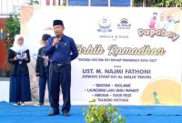 Kepala SMPN 2 Garut Darsono. S.Pd, M.Pd saat memberikan sambutan dalam kegiatan Tarhib Ramadhan dengan tema 