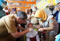 Bupati Garut, Rudy Gunawan membuka secara resmi _Kick Off_ Pelaksanaan Sub Pekan Imunisasi Nasional (PIN) Polio di Kabupaten Garut yang dilaksanakan di Garut Islamic Prima Insani School, Jalan Raya Ciledug, Kecamatan Garut Kota, Kabupaten Garut, Senin (3/4/2023).