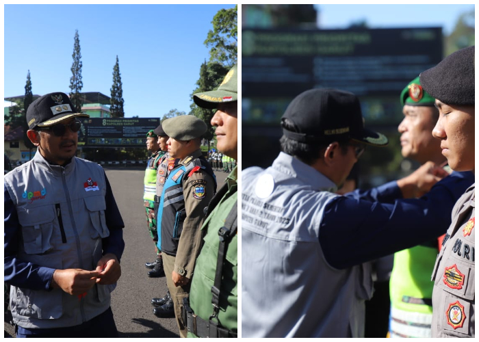 Menjaga Demokrasi! Wabup Garut, dr. Helmi Budiman, Pimpin Apel Gelar Pasukan Pengamanan Pilkades Serentak Garut