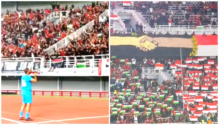 Momen Emosional_ Pemain Palestina Terharu dengan Sikap Suporter Timnas Indonesia, Penjaga Gawang Timnas Palestina Lakukan Ini