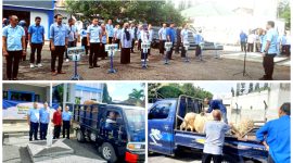 PDAM Tirta Intan Garut menyalurkan Hewan Kurban untuk Masyarakat Sumber Mata Air dan Pondok Pesantren di kantor pusat PDAM Tirta Intan, Senin (27_6_2023).