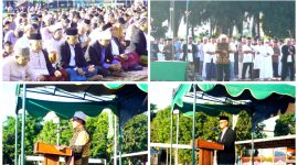 Ratusan Warga Muhammadiyah Garut Mengikuti Salat Iduladha SOR Gelora Merdeka Kerkhof dengan Khidmat di SOR Kerkhof, Selasa (28_6_2023)