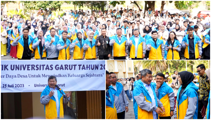 1.253 Peserta Kuliah Kerja Nyata (KKN) Tematik Universitas Garut (Uniga) Tahun 2023 Dilepas Resmi oleh Bupati Garut