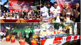 Kejaksaan Negeri Garut melakukan pemusnahan barang bukti dan barang rampasan dari tindak pidana di kabupaten garut