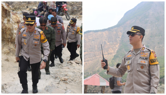 Kapolres Garut Pantau Langsung penanganan Kebakaran Hutan Gunung Papandayan