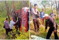 Polsek Cibalong Polres Garut Berhasil Evakuasi Korban Kecelakaan Truck Terperosok ke Jurang