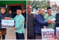 Kepala  Kantor Kementerian Agama Kabupaten Garut Dr H Saepulloh S Ag.M PdI,  menyerahkan Donasi Infak Kemanusiaan Palestina Kepada Baznas Kabupaten Garut dan diterima oleh Cecep Rukma, S.Sos., M.Si. Wakil Ketua 1 Bidang Pengumpulan BAZNAS Kabupaten Garut.dalam Upacara Peringatan Hari Guru Nasional di Halaman Kantor Kemenag Garut pada Sabtu, 25 November 2023.