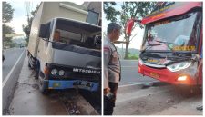 Polsek Cibatu Polres Garut Cek Tkp Kecelakaan Di Jalan Raya Malangbong Limbangan