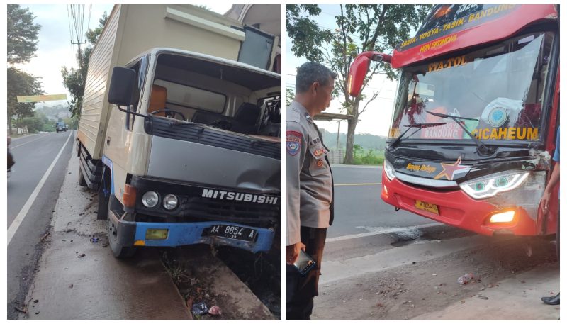 Polsek Cibatu Polres Garut Cek Tkp Kecelakaan Di Jalan Raya Malangbong Limbangan