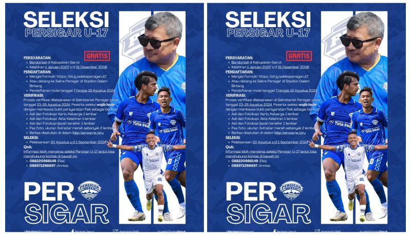 Seleksi Persigar U-17 untuk Piala Soeratin 2024: Gratis dan Terbuka untuk Pemuda Garut