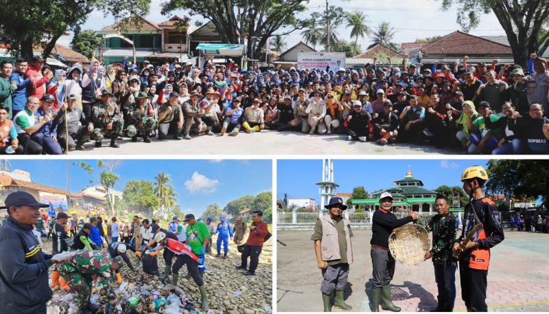 Pj Bupati Garut, Barnas Adjidin, pimpin aksi bersih Sungai Cipalebuh pada World Cleanup Day Indonesia 2024, ajak masyarakat Garut menjaga kebersihan sungai.