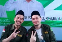 Mantan Caleg PPP Dukung Syakur-Putri, Aji _ _Saya Ikut Perintah Masyayikh. (Kiri (DR Aji Muhammad Iqbal Ketum PP Pemuda Birrul Walidain) Kanan (Sholawat Fatih Ibrahim Ketua Relawan Sarung Santri)