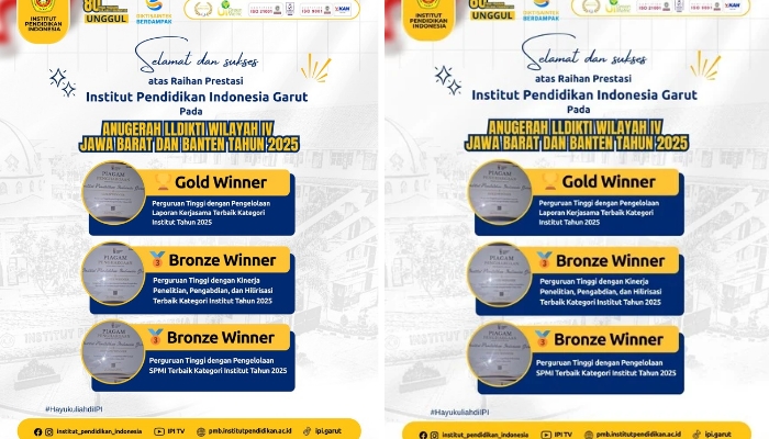 IPI Garut Raih 3 Penghargaan Bergengsi LLDikti IV 2025, Bukti Kampus Berkelas Nasional