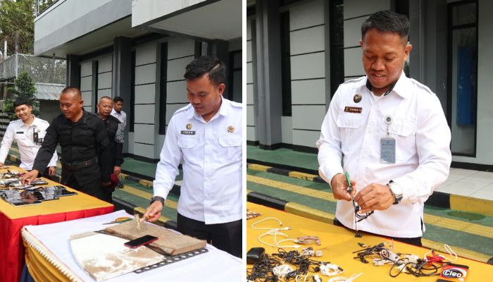Tegas! Lapas Garut Hancurkan Barang Terlarang Hasil Razia