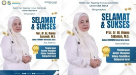 Prof. Hj. Ummu Salamah Dekan FKOMINFO Uniga Raih Penghargaan Gender Champion Pendidikan Kabupaten Garut