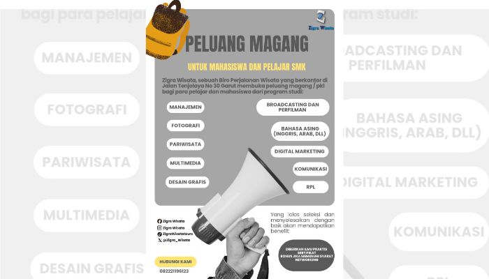Zigra Wisata Garut Buka Lowongan Magang untuk Pelajar dan Mahasiswa