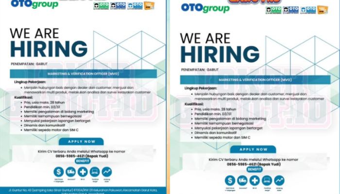 OTO Group Garut Buka Lowongan Marketing and Verification Officer