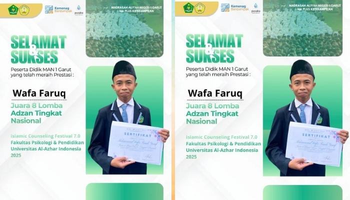 Siswa MAN 1 Garut Raih Juara Nasional Lomba Adzan di Ajang UAI 2025