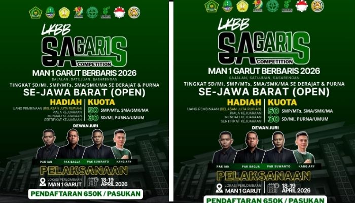 Catat Tanggalnya, LKBB SAGARIS Competition 2026 Digelar di MAN 1 Garut dengan Hadiah Belasan Juta