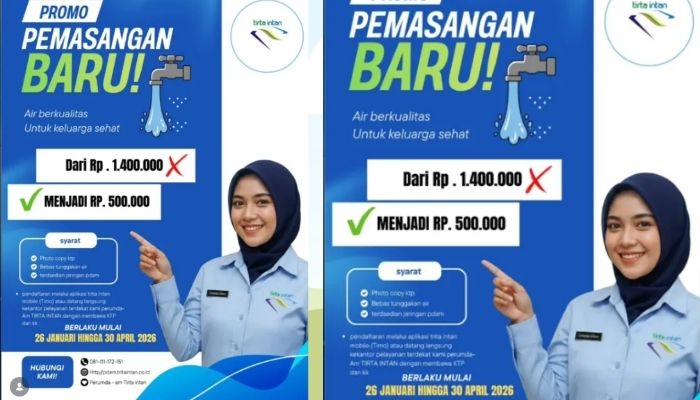 Promo PDAM Tirta Intan Garut Turun Drastis! Pasang Baru Cuma Rp500 Ribu, Berlaku hingga 30 April 2026