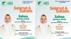 Sahna Kanaya Aisah Santri Grade IV Al Mashduqi IIBS Garut Raih Dua Medali Emas Olimpiade Biologi Nasional