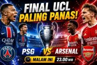Trofi Liga Champions UEFA diperebutkan PSG dan Arsenal pada partai final UCL 2025/2026 di Puskas Arena, Budapest.