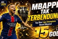 Kylian Mbappe memimpin daftar top skor Liga Champions dengan 15 gol, unggul tipis atas Harry Kane yang mengoleksi 14 gol sepanjang kompetisi