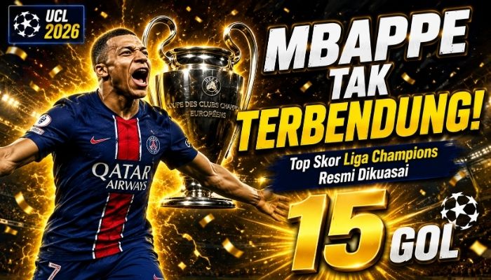 Kylian Mbappe memimpin daftar top skor Liga Champions dengan 15 gol, unggul tipis atas Harry Kane yang mengoleksi 14 gol sepanjang kompetisi