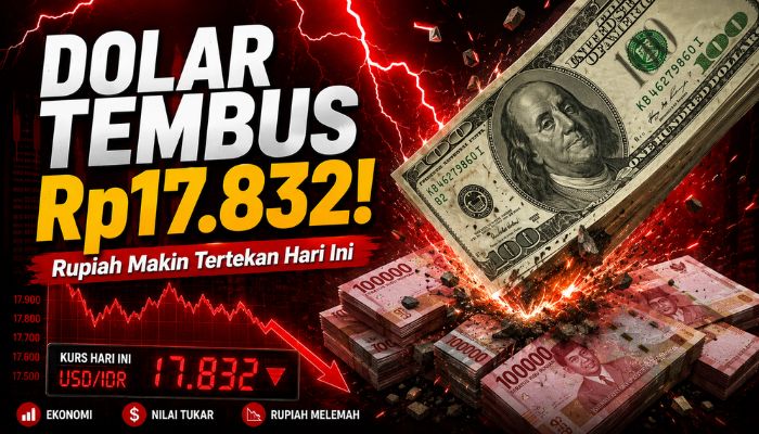 Dolar Hari Ini Tembus Rp17.832, Rupiah Makin Tertekan dan Publik Mulai Khawatir