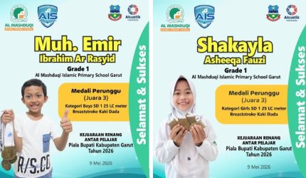 Dua Siswa Al Mashduqi Islamic Primary School Raih Medali Perunggu di Kejuaraan Renang Piala Bupati Garut 2026Dua Siswa Al Mashduqi Islamic Primary School Raih Medali Perunggu di Kejuaraan Renang