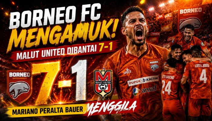 Hasil Borneo FC VS Malut United 7-1, Mariano Peralta Bauer Menggila