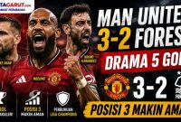 Hasil Man Utd vs Nottingham Forest 3-2, Setan Merah Kokoh di Posisi Tiga Liga Inggris