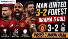 Hasil Man Utd vs Nottingham Forest 3-2, Setan Merah Kokoh di Posisi Tiga Liga Inggris