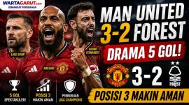 Hasil Man Utd vs Nottingham Forest 3-2, Setan Merah Kokoh di Posisi Tiga Liga Inggris