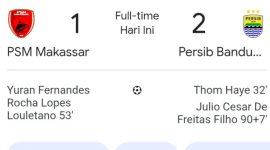 Hasil PSM Makassar vs Persib Bandung 1-2, Gol Menit 90+7 Bawa Maung Bandung Selangkah Lagi Juara