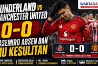 Hasil Sunderland vs Manchester United 0-0, Casemiro Absen dan MU Kesulitan